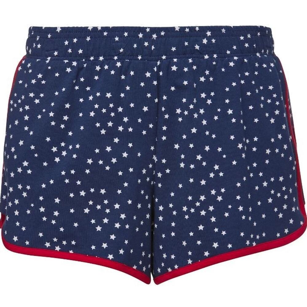 BCG Women's Americana Cotton Blend Dolphin Shorts 3.5 In Red/White/Blue XL $20